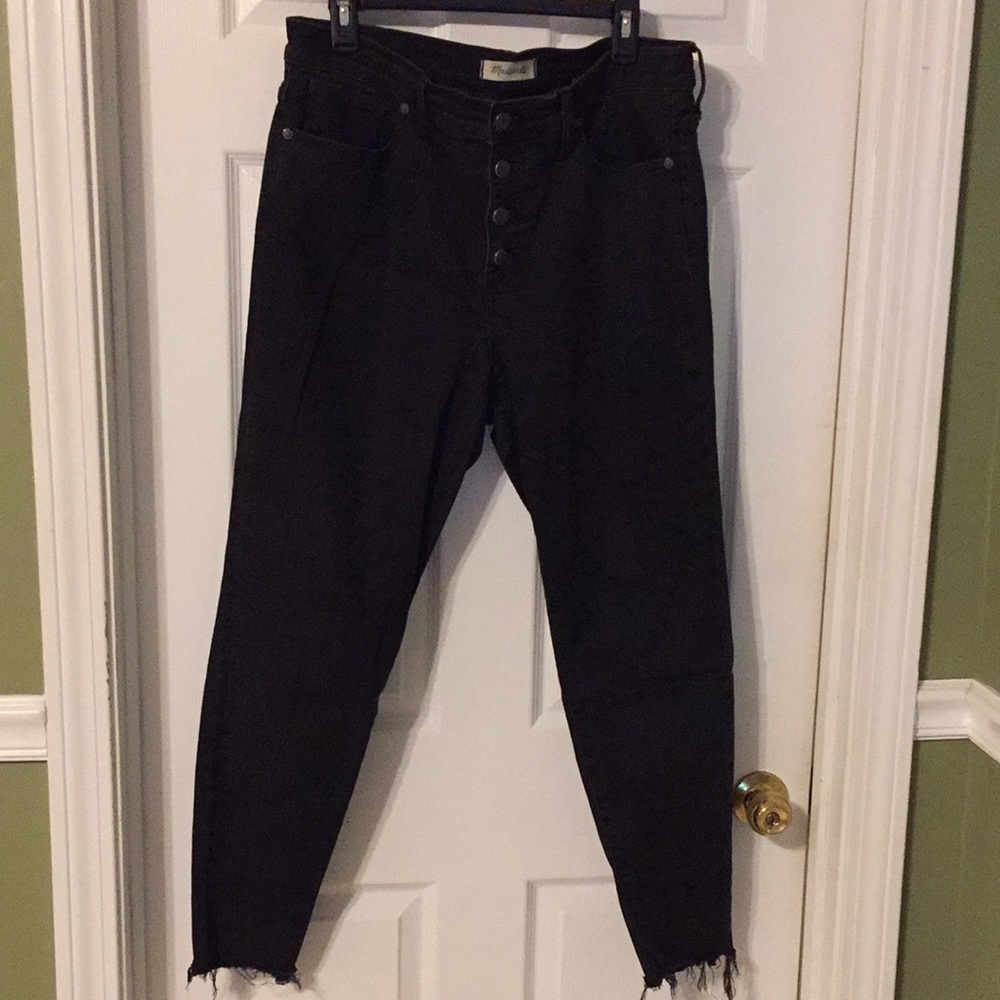 Madewell black high rise skinny jeans